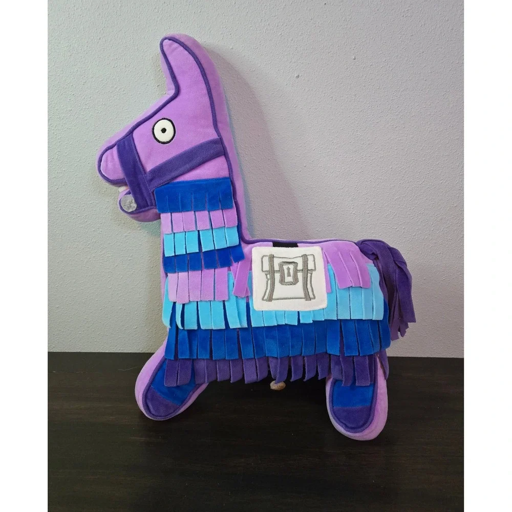 Fortnite Loot Llama Plush Decorative Pillow Purple Blue Supply Drop Gaming Decor